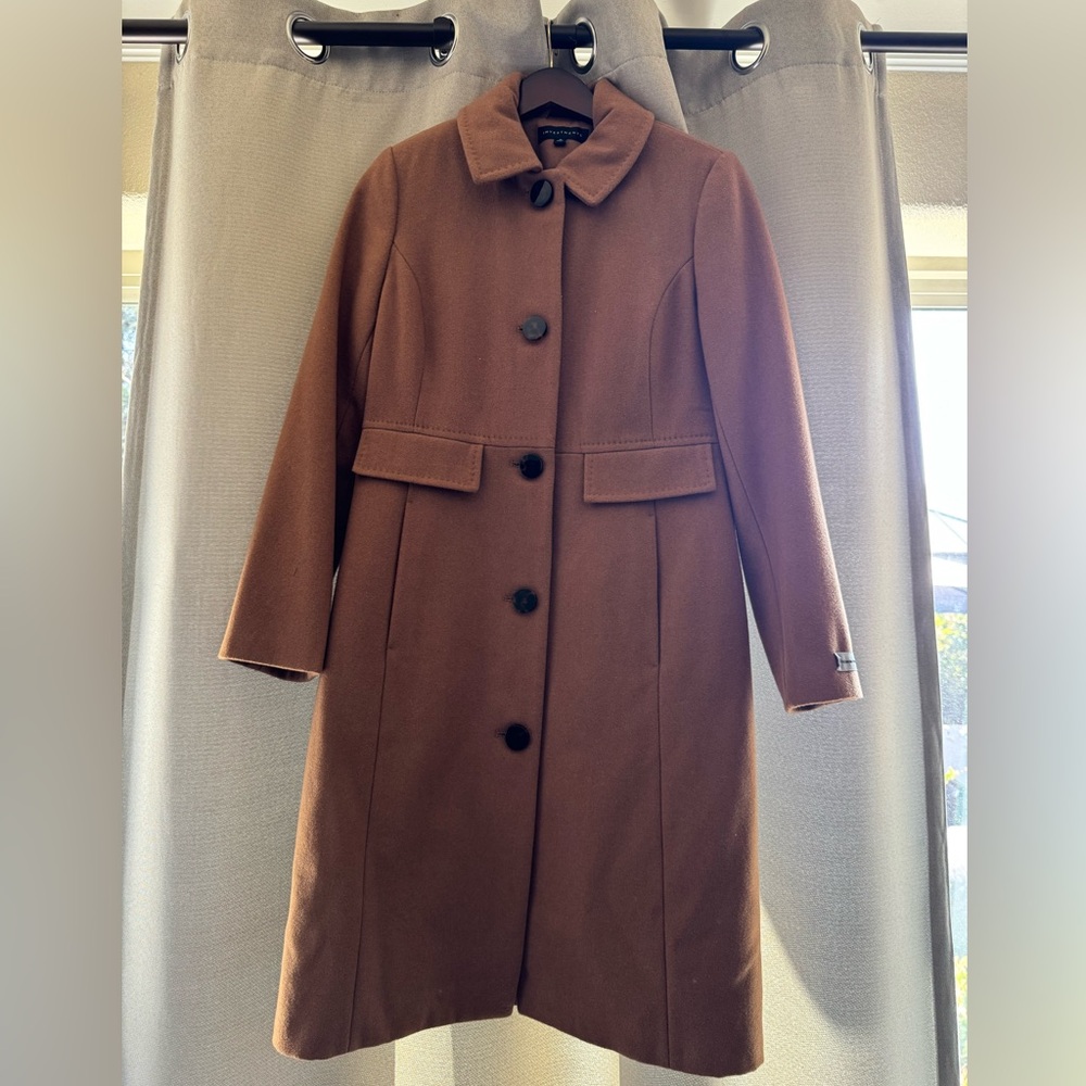 Women”s Brown wool trench coat - Picture 3 of 5